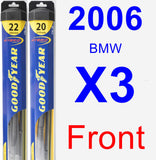 Front Wiper Blade Pack for 2006 BMW X3 - Hybrid