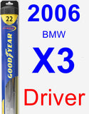 Driver Wiper Blade for 2006 BMW X3 - Hybrid
