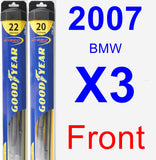Front Wiper Blade Pack for 2007 BMW X3 - Hybrid
