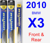 Front & Rear Wiper Blade Pack for 2010 BMW X3 - Hybrid