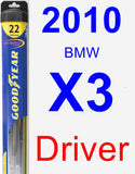 Driver Wiper Blade for 2010 BMW X3 - Hybrid
