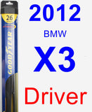 Driver Wiper Blade for 2012 BMW X3 - Hybrid
