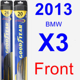 Front Wiper Blade Pack for 2013 BMW X3 - Hybrid