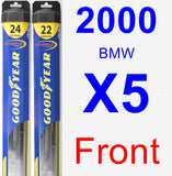 Front Wiper Blade Pack for 2000 BMW X5 - Hybrid