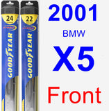 Front Wiper Blade Pack for 2001 BMW X5 - Hybrid