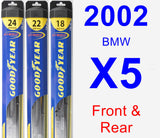 Front & Rear Wiper Blade Pack for 2002 BMW X5 - Hybrid