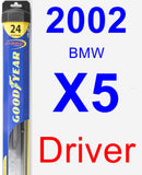 Driver Wiper Blade for 2002 BMW X5 - Hybrid