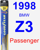 Passenger Wiper Blade for 1998 BMW Z3 - Hybrid
