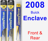 Front & Rear Wiper Blade Pack for 2008 Buick Enclave - Hybrid