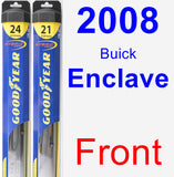 Front Wiper Blade Pack for 2008 Buick Enclave - Hybrid