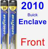 Front Wiper Blade Pack for 2010 Buick Enclave - Hybrid