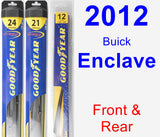 Front & Rear Wiper Blade Pack for 2012 Buick Enclave - Hybrid