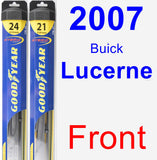 Front Wiper Blade Pack for 2007 Buick Lucerne - Hybrid