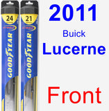 Front Wiper Blade Pack for 2011 Buick Lucerne - Hybrid
