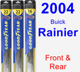 Front & Rear Wiper Blade Pack for 2004 Buick Rainier - Hybrid