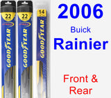 Front & Rear Wiper Blade Pack for 2006 Buick Rainier - Hybrid