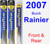 Front & Rear Wiper Blade Pack for 2007 Buick Rainier - Hybrid