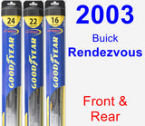 Front & Rear Wiper Blade Pack for 2003 Buick Rendezvous - Hybrid