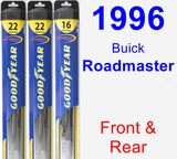 Front & Rear Wiper Blade Pack for 1996 Buick Roadmaster - Hybrid