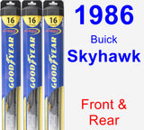 Front & Rear Wiper Blade Pack for 1986 Buick Skyhawk - Hybrid