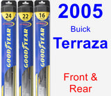 Front & Rear Wiper Blade Pack for 2005 Buick Terraza - Hybrid