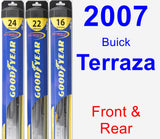 Front & Rear Wiper Blade Pack for 2007 Buick Terraza - Hybrid