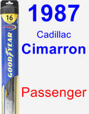 Passenger Wiper Blade for 1987 Cadillac Cimarron - Hybrid