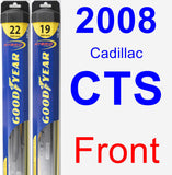 Front Wiper Blade Pack for 2008 Cadillac CTS - Hybrid