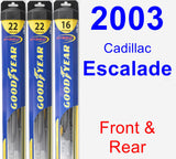 Front & Rear Wiper Blade Pack for 2003 Cadillac Escalade - Hybrid