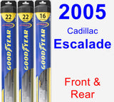 Front & Rear Wiper Blade Pack for 2005 Cadillac Escalade - Hybrid