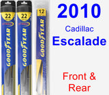 Front & Rear Wiper Blade Pack for 2010 Cadillac Escalade - Hybrid