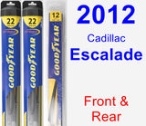 Front & Rear Wiper Blade Pack for 2012 Cadillac Escalade - Hybrid