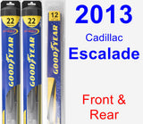 Front & Rear Wiper Blade Pack for 2013 Cadillac Escalade - Hybrid