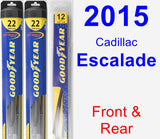 Front & Rear Wiper Blade Pack for 2015 Cadillac Escalade - Hybrid