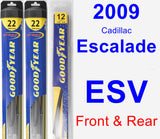 Front & Rear Wiper Blade Pack for 2009 Cadillac Escalade ESV - Hybrid