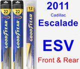 Front & Rear Wiper Blade Pack for 2011 Cadillac Escalade ESV - Hybrid