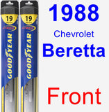 Front Wiper Blade Pack for 1988 Chevrolet Beretta - Hybrid