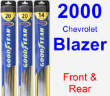Front & Rear Wiper Blade Pack for 2000 Chevrolet Blazer - Hybrid
