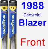 Front Wiper Blade Pack for 1988 Chevrolet Blazer - Hybrid