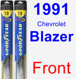 Front Wiper Blade Pack for 1991 Chevrolet Blazer - Hybrid