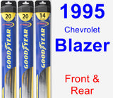 Front & Rear Wiper Blade Pack for 1995 Chevrolet Blazer - Hybrid