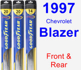 Front & Rear Wiper Blade Pack for 1997 Chevrolet Blazer - Hybrid