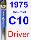 Driver Wiper Blade for 1975 Chevrolet C10 - Hybrid