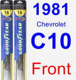 Front Wiper Blade Pack for 1981 Chevrolet C10 - Hybrid
