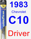Driver Wiper Blade for 1983 Chevrolet C10 - Hybrid