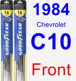Front Wiper Blade Pack for 1984 Chevrolet C10 - Hybrid