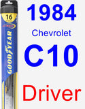 Driver Wiper Blade for 1984 Chevrolet C10 - Hybrid