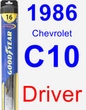 Driver Wiper Blade for 1986 Chevrolet C10 - Hybrid
