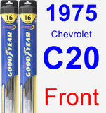 Front Wiper Blade Pack for 1975 Chevrolet C20 - Hybrid