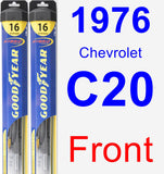 Front Wiper Blade Pack for 1976 Chevrolet C20 - Hybrid
